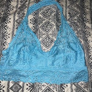 Blue Lace Halter Bralette